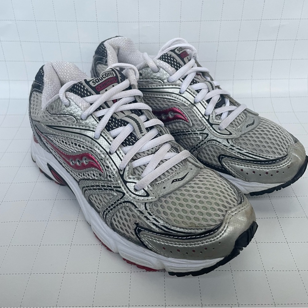 Saucony Cohesion 4 Running Athletic Training Shoes Gray Purple Women’s Size 7